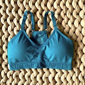 KINDRED BRAVELY Maternity Pumping & Nursing Sports Bra Small Teal
